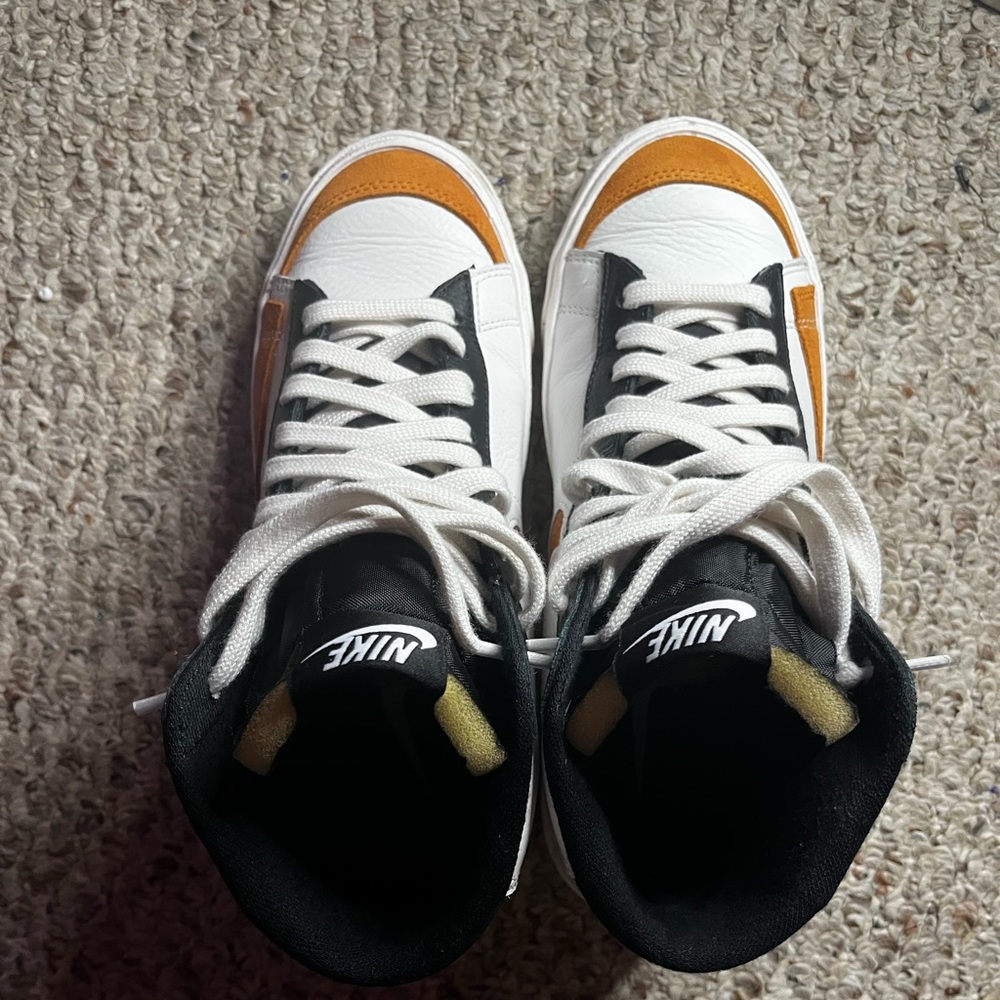 Nike Women's White Black Orange High-Top Sneakers